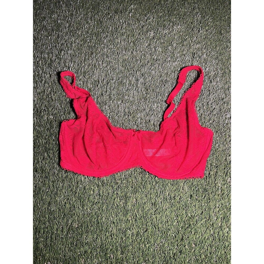 Wild Fable Balconette Bra Red Lace 36D Adjustable Strap Underwired